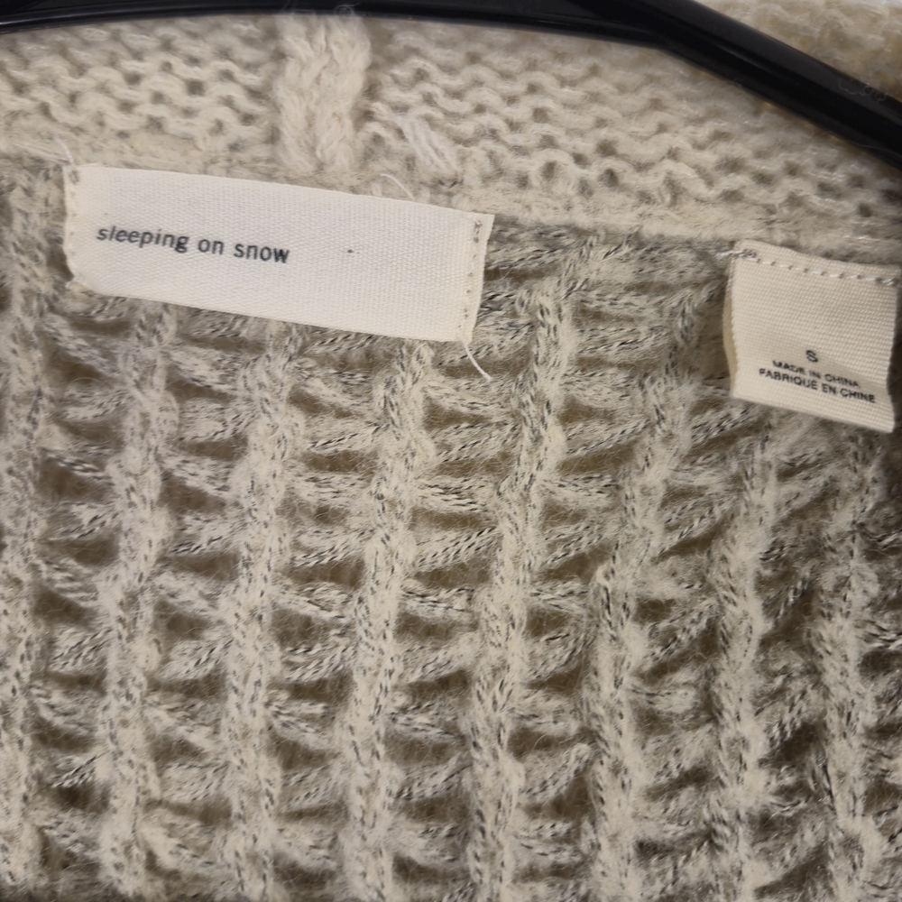 Anthro Sleeping on Snow Hooded Oversized Cardigan S Oatmeal - Picture 9 of 10